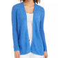 Charter Club Women's Open Front Pointelle Cardigan Blue Size Medium