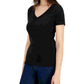 Tommy Hilfiger Women's V Neck T-Shirt Black Size Medium