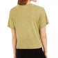 Rebellious One Junior's Elephant Metallic Cropped Graphic T-Shirt Green Size Small