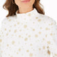 Karen Scott Women's Snowy Glory Mock Neck Top White Size Medium