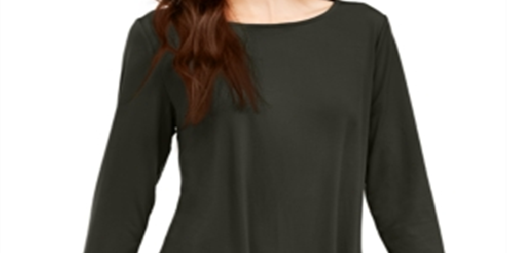 Alfani Women's High Low Tunic Green Size M