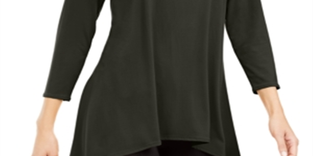 Alfani Women's High Low Tunic Green Size M