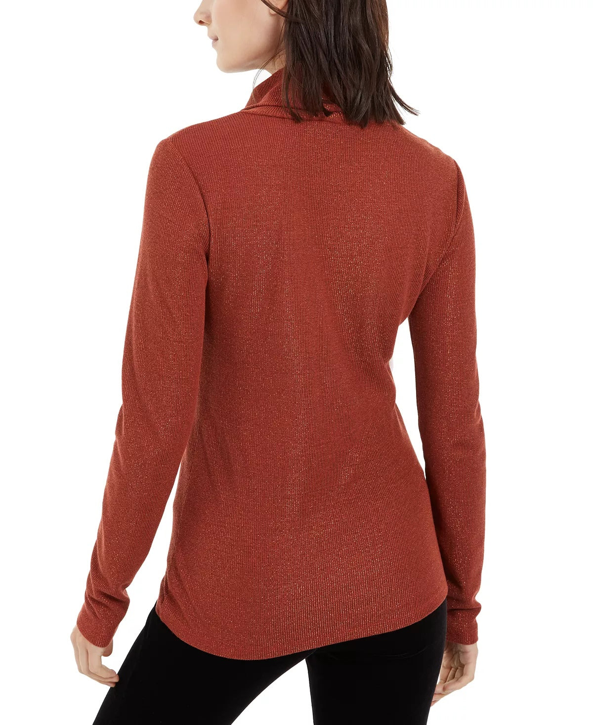 आईएनसी इंटरनेशनल कॉन्सेप्ट्स वुमेन्स मेटैलिक निट टर्टलनेक स्वेटर रेड साइज़ पेटीट स्मॉल