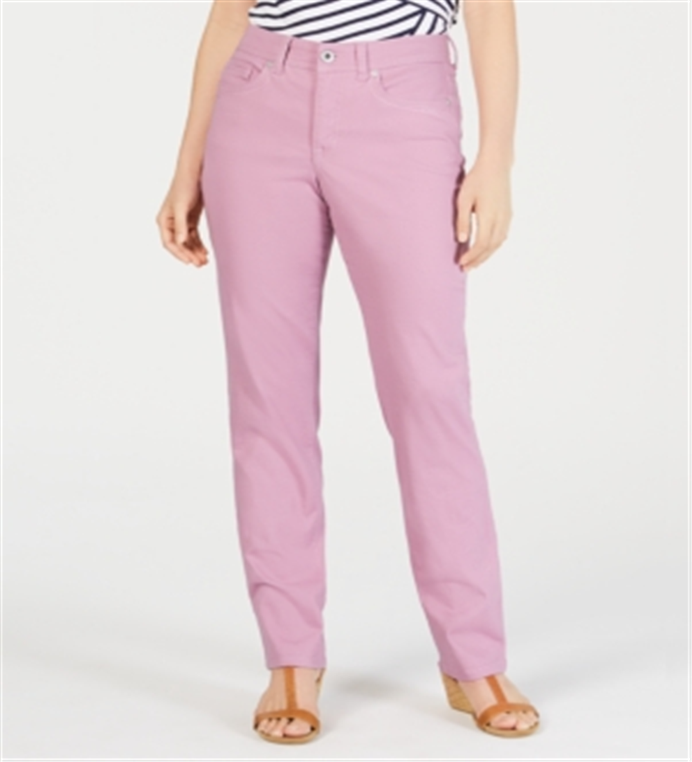Style & Co Women's Tummy Control Straight Leg Fashion Jeans Pink Size 6