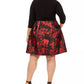 Jessica Howard Women's Zippered Floral 3/4 Sleeve Jewel Neck Above The Knee Fit Flare Party Dress Black Size 14W