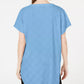 Alfani Women's V Neck Textured Top Blue Size Petite L