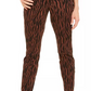 INC International Concepts Women's Printed Curvy Fit Skinny Jeans Brown Size 16