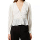 French Connection Women's Brenna Fil Coupe Blouse White Size 12