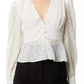 French Connection Women's Brenna Fil Coupe Blouse White Size 12