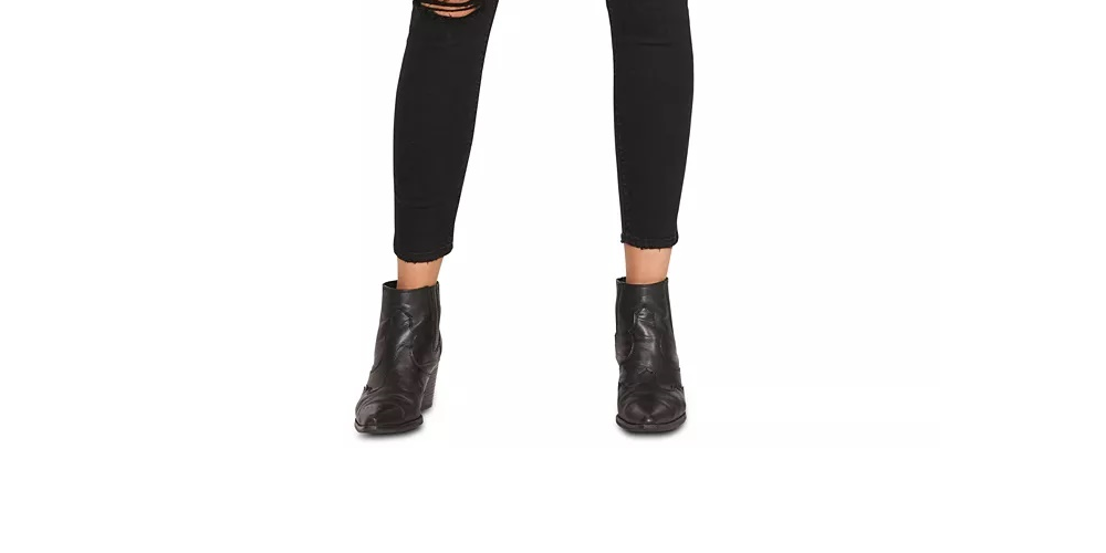 Hudson Jeans Women's Barbara High Waist Ripped Washed Black Skinny Jeans Black Size 31