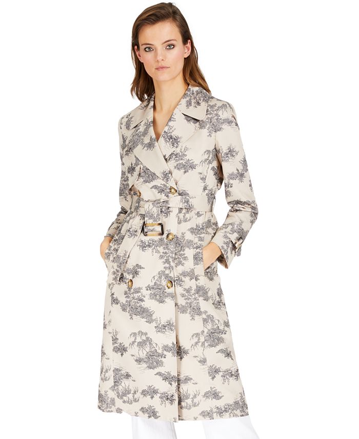 INC International Concepts Women's Cold Weather Winter Trench Coat Gray Size Small