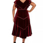 Taylor Women's Plus Size Velvet High-Low A-Line Dress Purple Size 16W