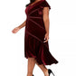 Taylor Women's Plus Size Velvet High-Low A-Line Dress Purple Size 16W