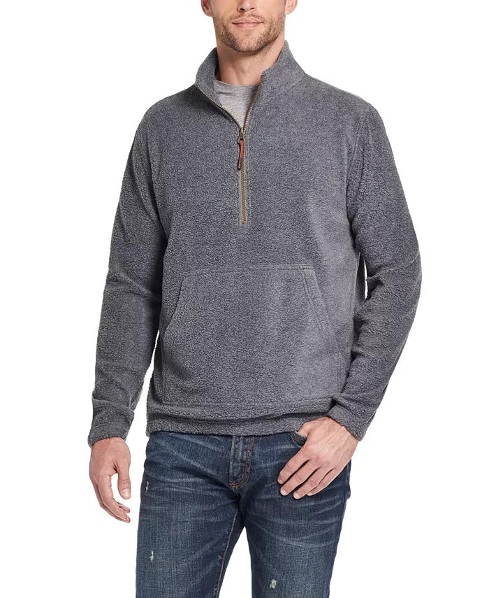 Weatherproof Vintage Men's Long Sleeve Classic Fit Quarter-Zip Fleece Sweater Gray Size XXX-Large