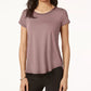 Alfani Women's Petite Satin-Trim Back-Pleat Top Red Size Petite