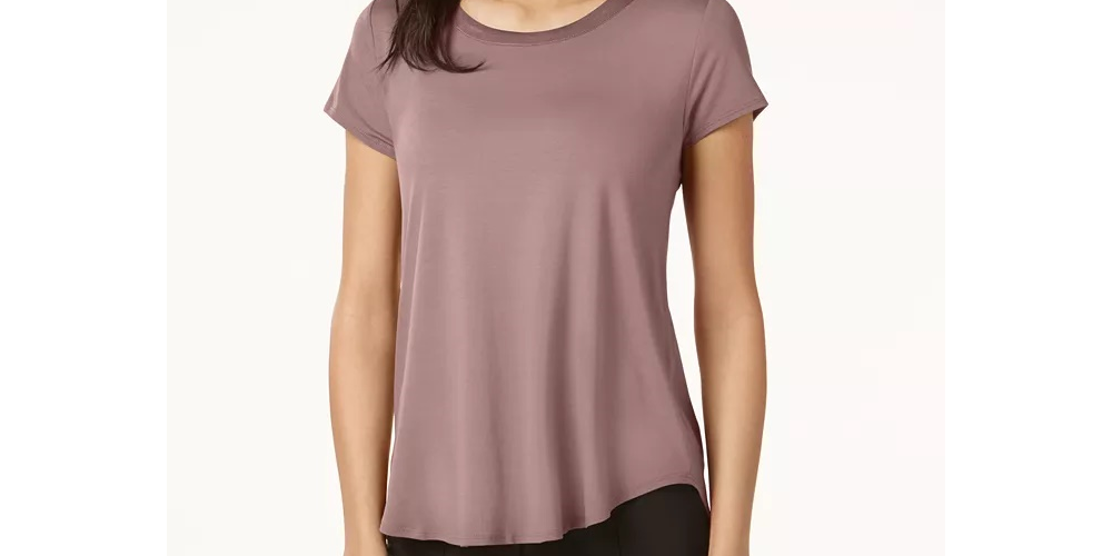 Alfani Women's Petite Satin-Trim Back-Pleat Top Red Size Petite