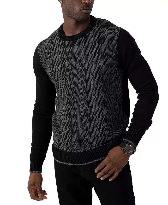 Sean John Men's Textured Knit Sweater Black Size XX-Large