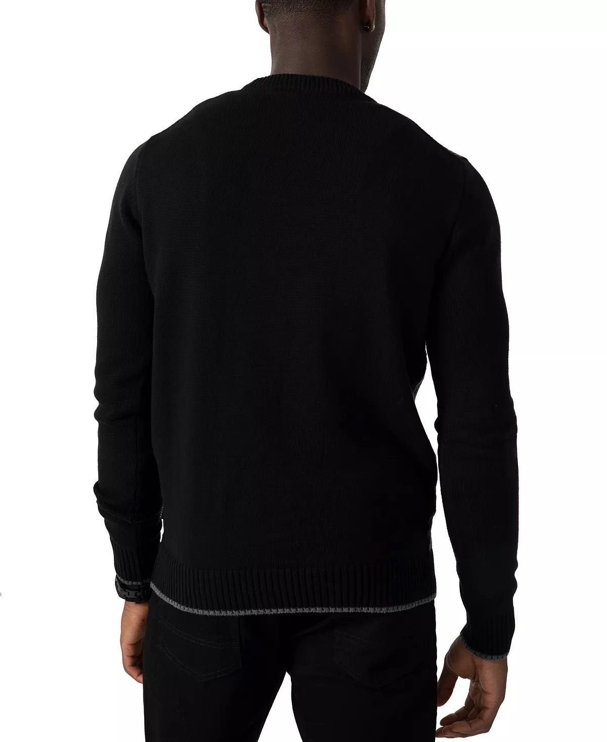 Sean John Men's Textured Knit Sweater Black Size XX-Large