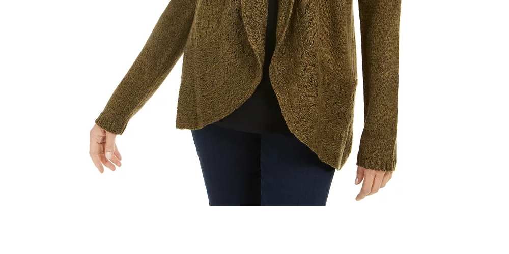 Karen Scott Women's Shawl Collar Cardigan Brown Size Medium