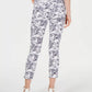 Charter Club Women's Tummy Control Printed Skinny Jeans White Size 14