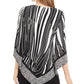 Alfani Women's Mixed Print V Hem Top Black Size Small