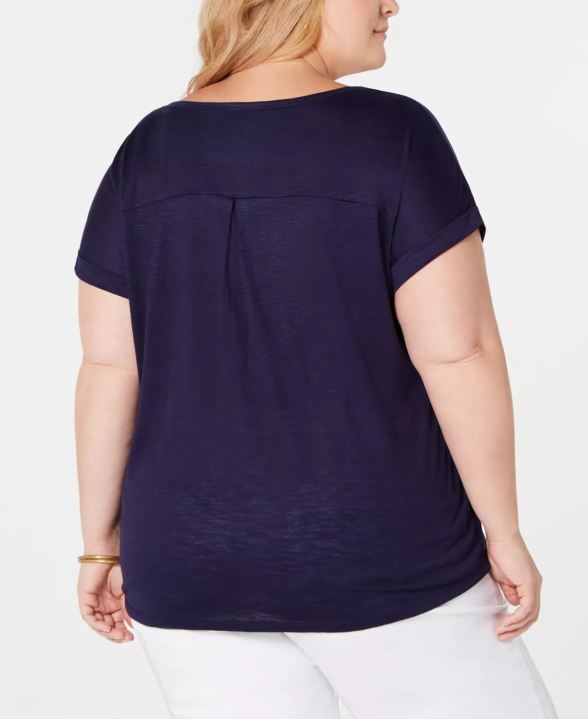 Style & Co Women's Plus Moon Graphic T-Shirt Blue Size 0X