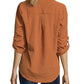 John Paul Richard Women's Gingham Roll Tab Blouse Red Size Large