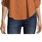 John Paul Richard Women's Gingham Roll Tab Blouse Red Size Large