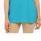 Karen Scott Women's Cotton Polo Top Blue Size Medium