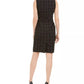 Kasper Women's Windowpane Plaid Sheath Dress Black Size 16