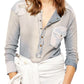 Free People Women's Gene Henley Shirt Navy Size Medium