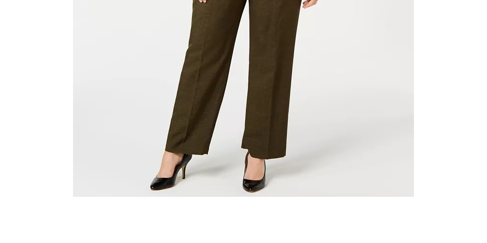 Le Suit Women's Plus One Button Pant Suit Green Size Petite Small