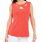 JM Collection Women's Twist-Neck Tank Top Red Size Small