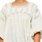Free People Women's Azalea Lace Tunic Mineral Off White Natural Size Medium