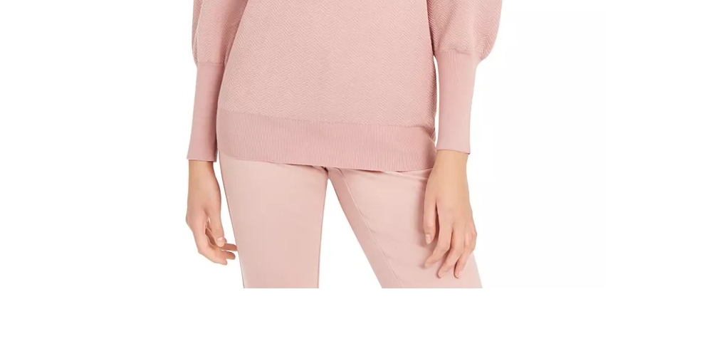 Alfani Women's Puff Sleeve Sweater Pink Size Small