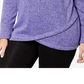 Ideology Women's Plus Fleece Cowl Neck Pullover Top Purple Size 1X