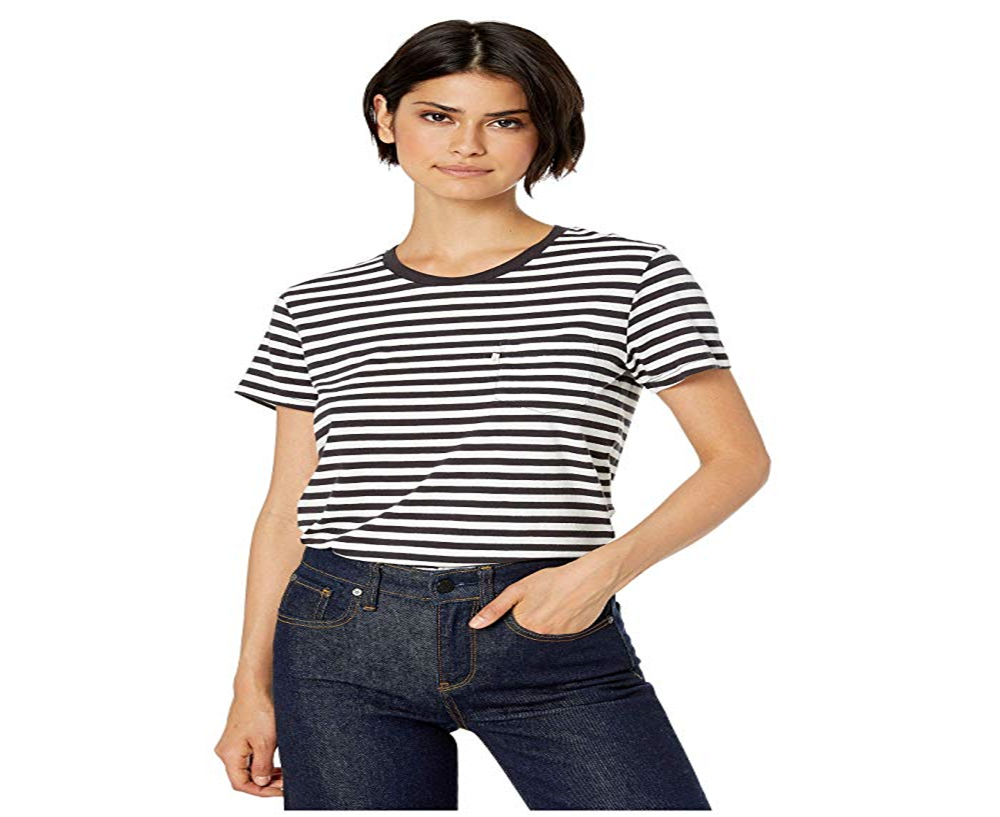 Levi's Women's Perfect Pocket Crewneck Tee Shirt T-Shirt Black Size Large