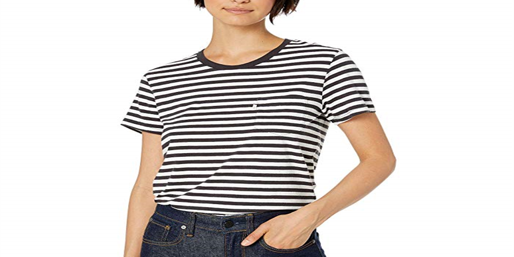 Levi's Women's Perfect Pocket Crewneck Tee Shirt T-Shirt Black Size Large