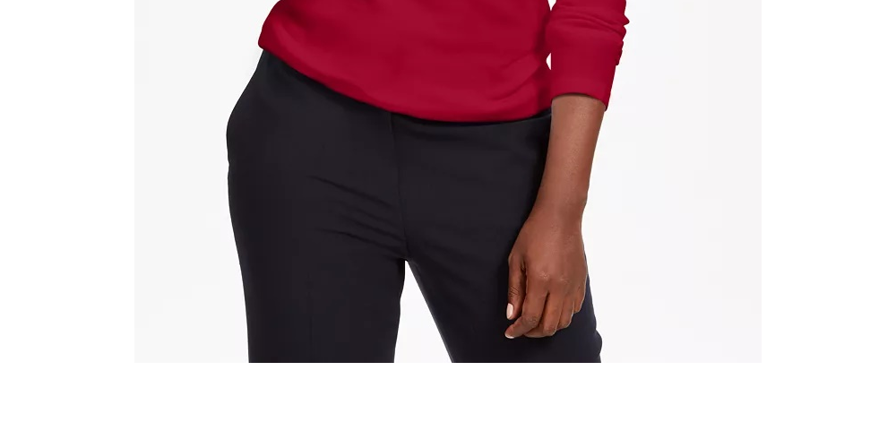 Karen Scott Women's Studded Mock Neck Sweater Red Size Medium