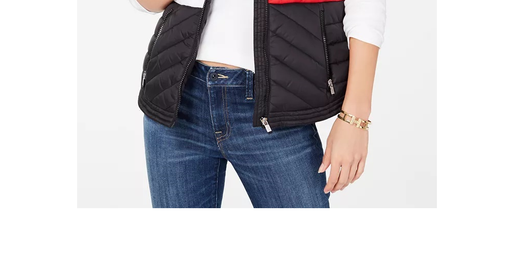 Tommy Hilfiger Women's Sport Quilted Vest Black Size X-Large