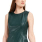 Calvin Klein Women's Faux-Leather Sheath Dress Blue Size 10