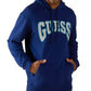 Guess Men's Logo Graphic Hoodie Blue Size XX-large