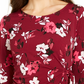 Alfani Women's Printed Side Tie Top Wine Size Petite L