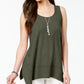 Style & Co Women's Swing Tank Top Green Size Petite S