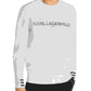 Karl Lagerfeld Paris Men's Paneled Logo Graphic Sweatshirt White Size Large