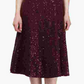 SL Fashions Women's 3/4 Sleeve Sequin Lace Dress Burgundy Size 14