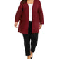 Alfani Women's Plus Metallic Striped Cardigan Red Size 2X