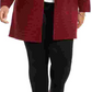 Alfani Women's Plus Metallic Striped Cardigan Red Size 2X