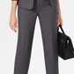 Le Suit Women's Ruched Sleeve One Button Pantsuit Gray Size 12