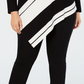 Alfani Women's Plus Asymmetrical Hem Striped Sweater Black Size 4X